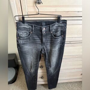 Buckle Faded Black Skinny Jeans